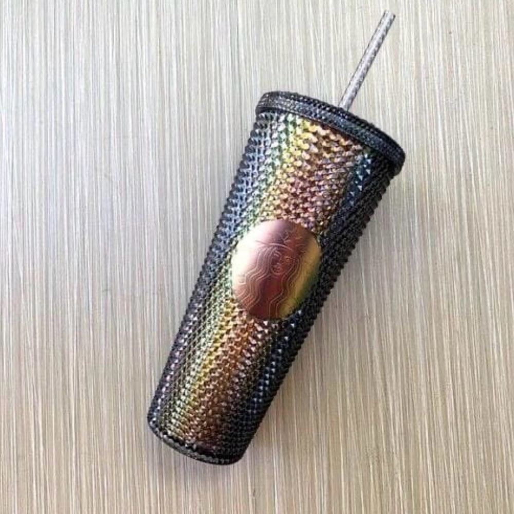 RARE Starbucks Black Iridescent Studded Venti 24oz Tumbler 2020 HTF NWT